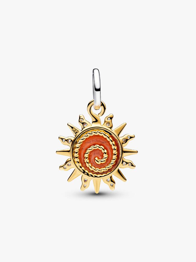 Pandora Two Tone Spiral Sun Pendant Charm