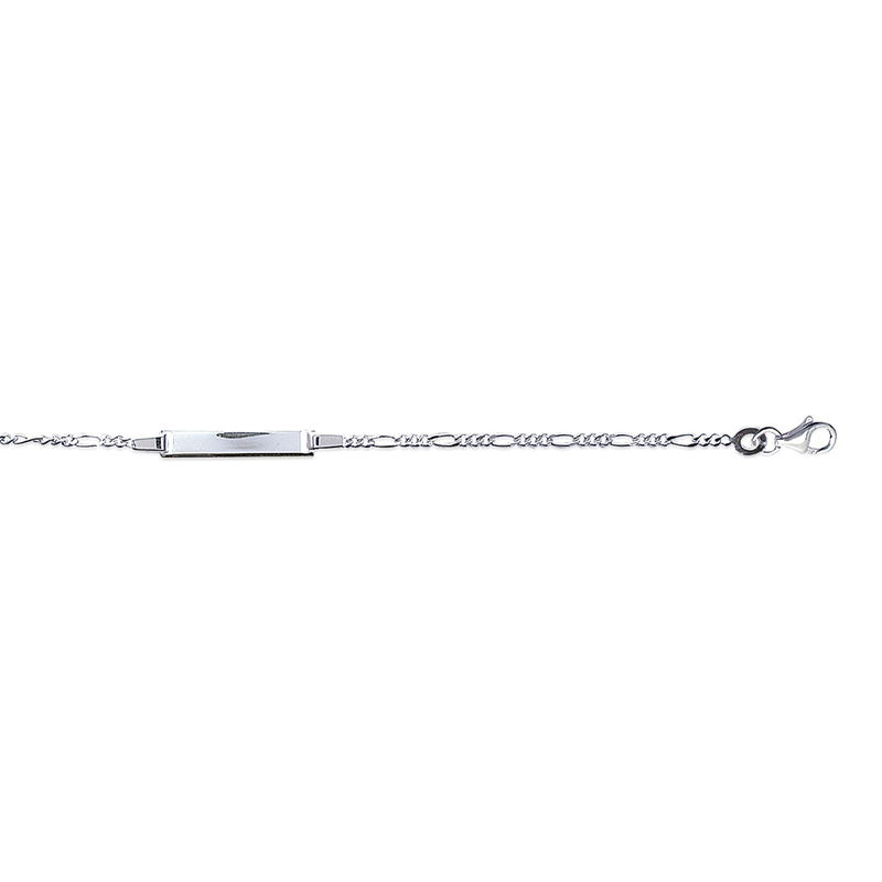 Sterling Silver Figaro 3+1 Fine Identity Bracelet