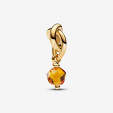 November Faceted Birthstone Eternity Circle Dangle Charm