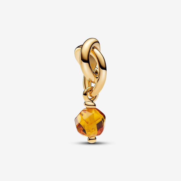 November Faceted Birthstone Eternity Circle Dangle Charm