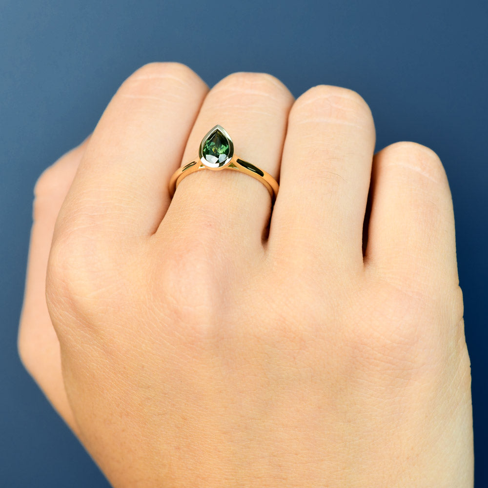 Adelia Pear Green Ring