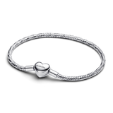 Pandora Heart Clasp Faceted Snake Chain Bracelet