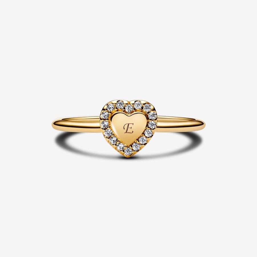 Pandora Engravable Heart Halo Ring