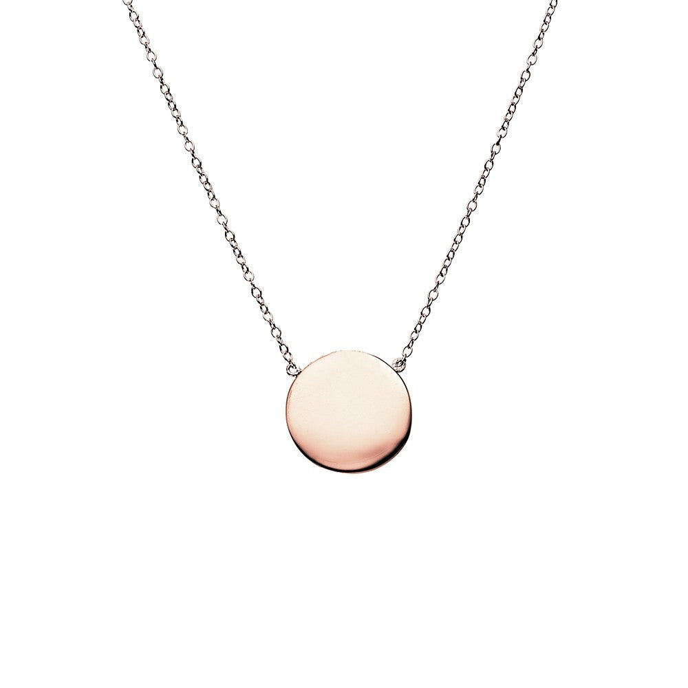 DPI Sterling Silver Brushed Circle Necklace