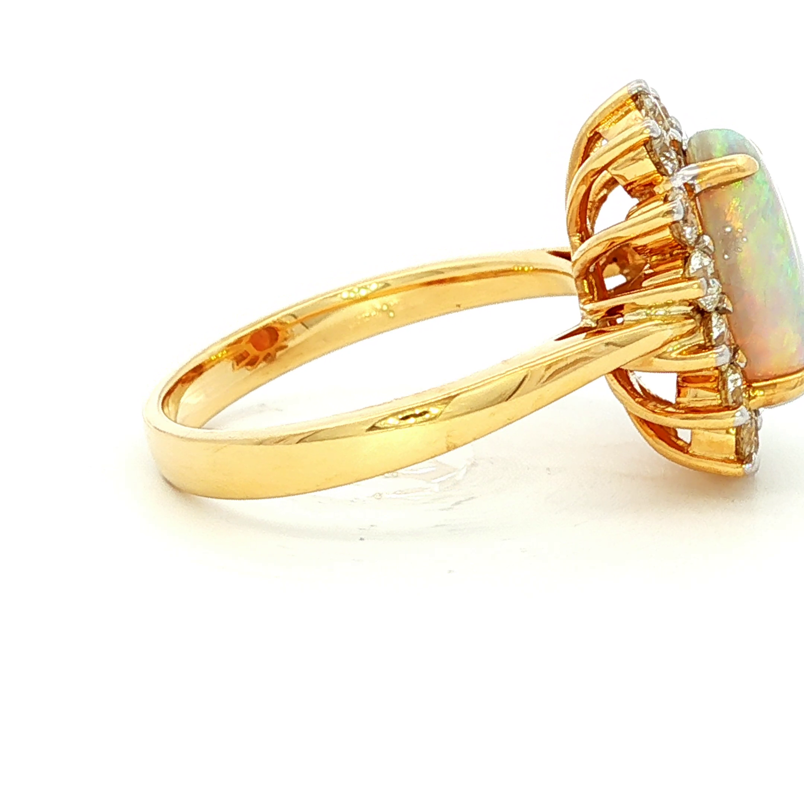 Opal and Diamond Dress Ring in Yellow Gold