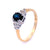 Sapphire Oval White Diamond Coloured Stone Ring