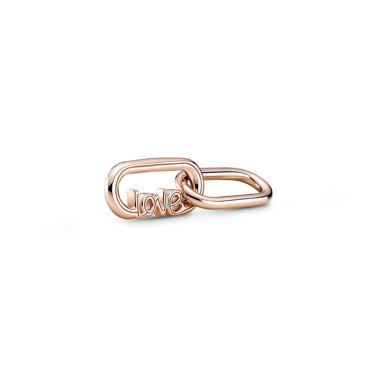 Pandora Me 14k Rose Gold Plated 'Love' Word Double Link