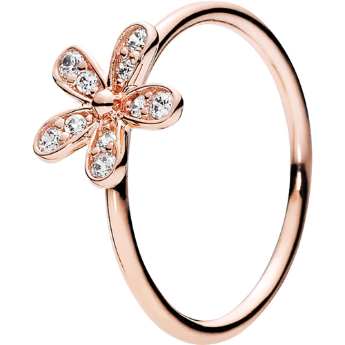 Daisy PANDORA Rose ring with clear cubic zirconia