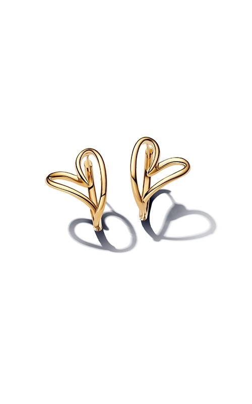 Pandora Organically Shaped Heart Hoop Earrings