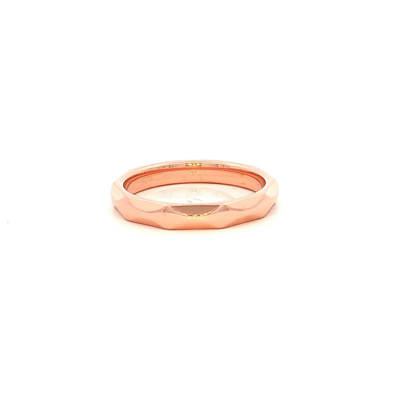 Wave Patterned Wedding Ring in Rose Gold