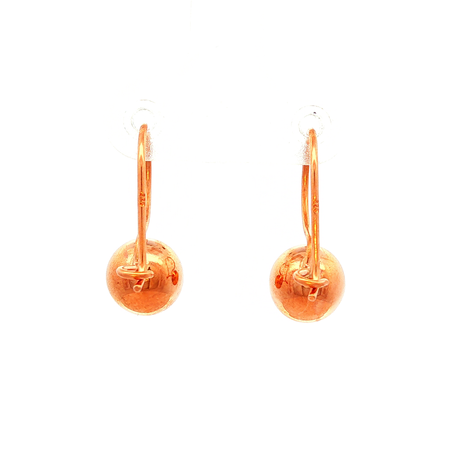 Euro Ball Earings in Rose Gold
