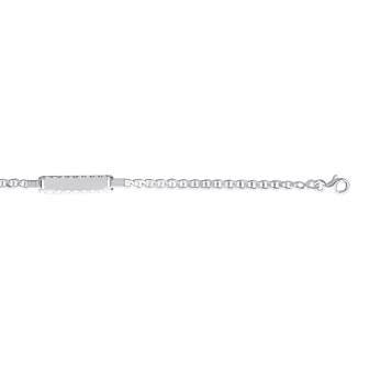 Sterling Silver Fancy Edged Identity Bracelet