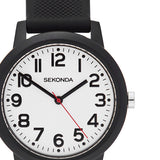 Sekonda Nova White Dial Black Silicone Unisex Watch