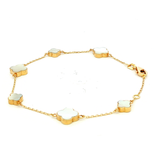 Alternating Chain with Mother of Pearl Clover Bracelet