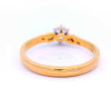 Diamond in a Yellow Gold Filigree Antique Style Setting
