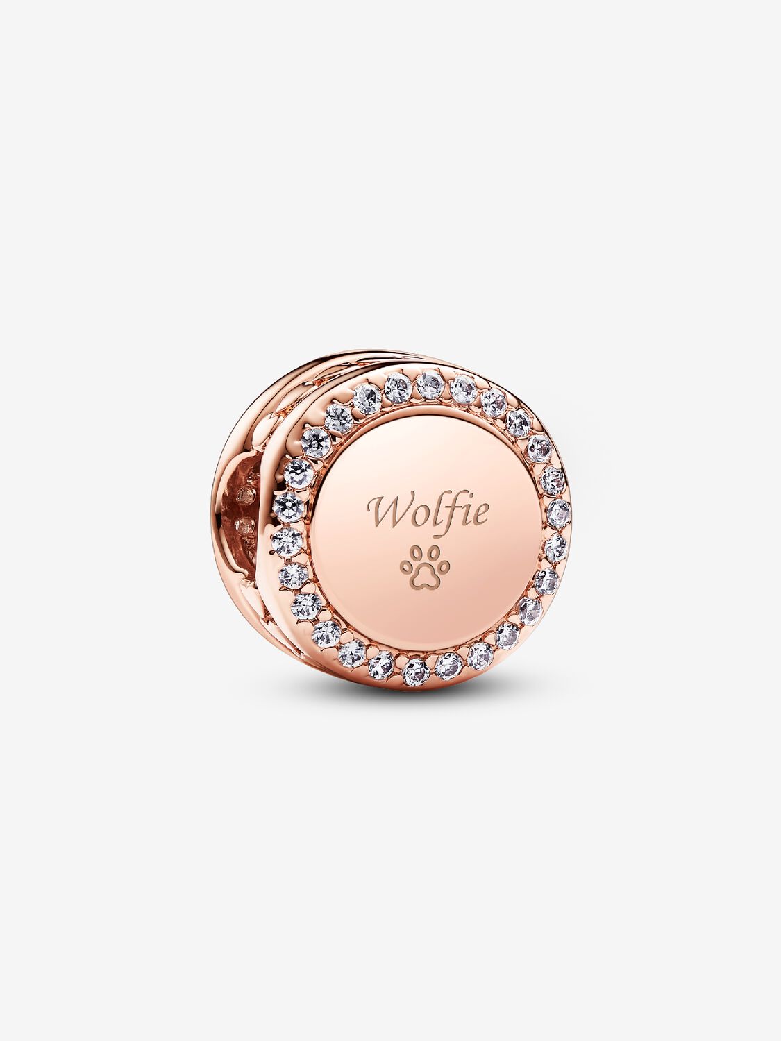 Pandora Engravable Sparkling Button Charm