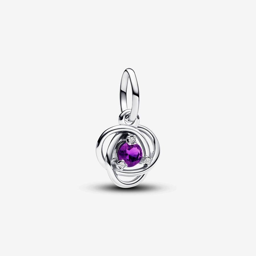 Pandora February Crystal Birthstone Eternity Circle Dangle Charm