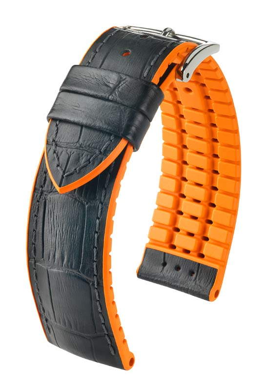 Andy Black Alligator-Embossed Calfskin Watch Band