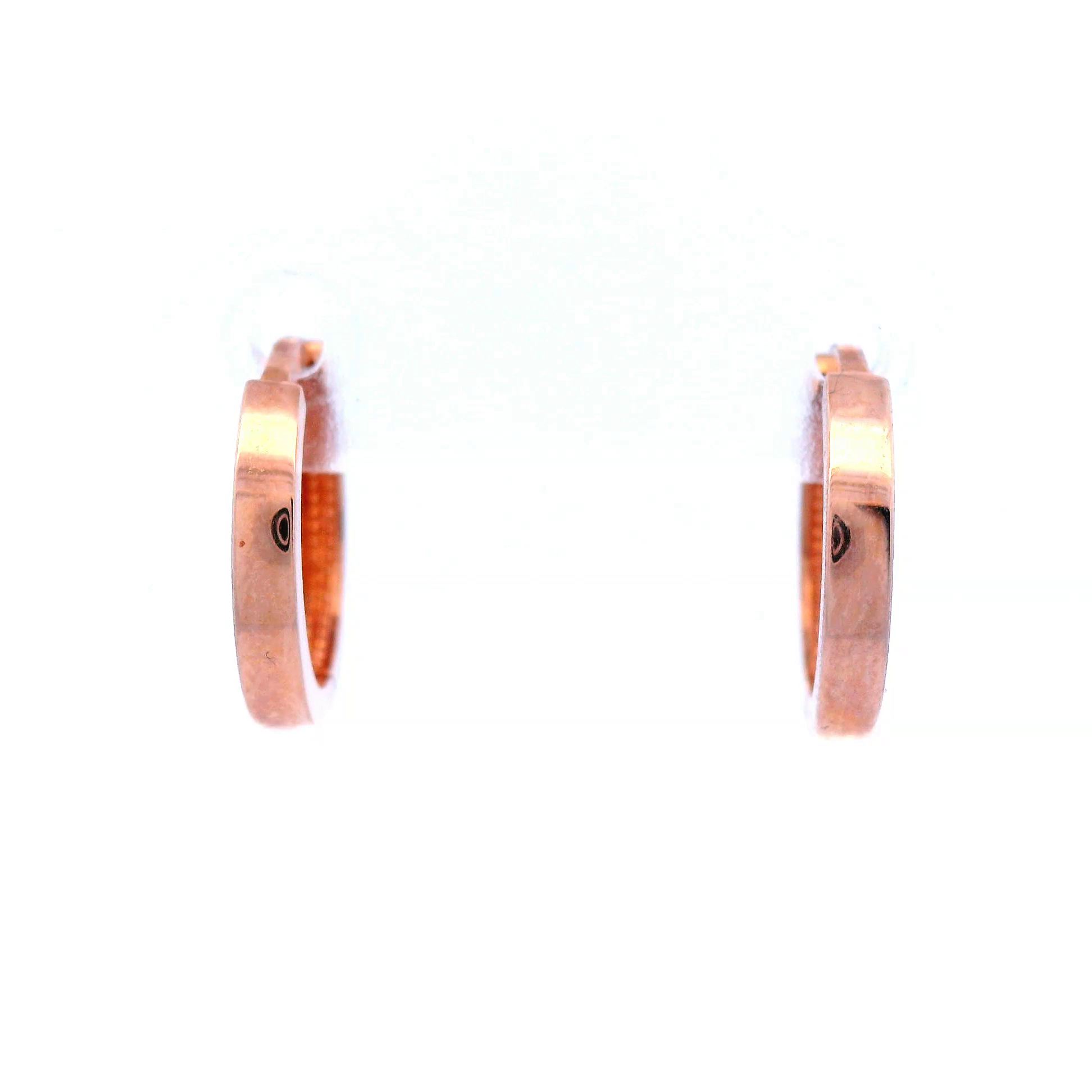 9 Carat Rose Gold Square Tube 10mm Huggie Earring