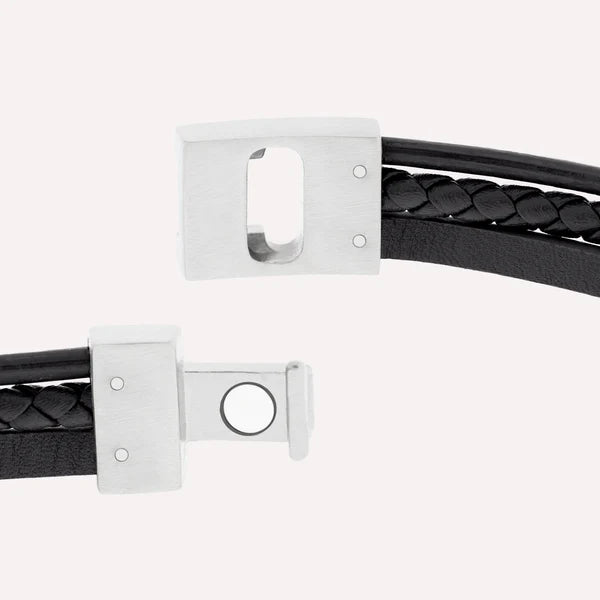Casual Cole - Black - Triple Stack Leather Bracelet