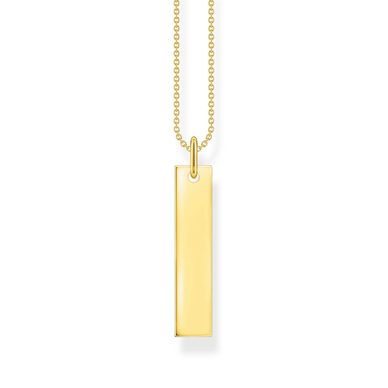 Thomas Sabo Engravable Slim Tag Gold Plated Necklace