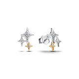 Pandora Stars Sterling Silver and 14K Gold-Plated Stud Earring