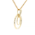 Double Diamond Circle Pendant Set in Yellow Gold