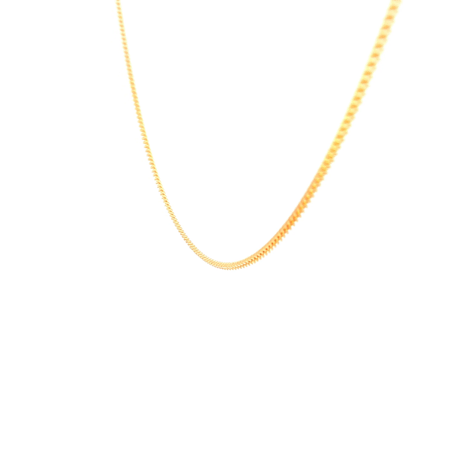 2 Sided Grumetta Curb Link Necklace in Yellow Gold