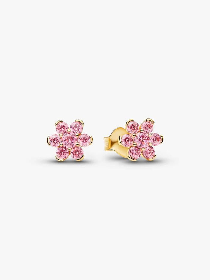 Pandora Sparkling Pink Flower Stud Earrings