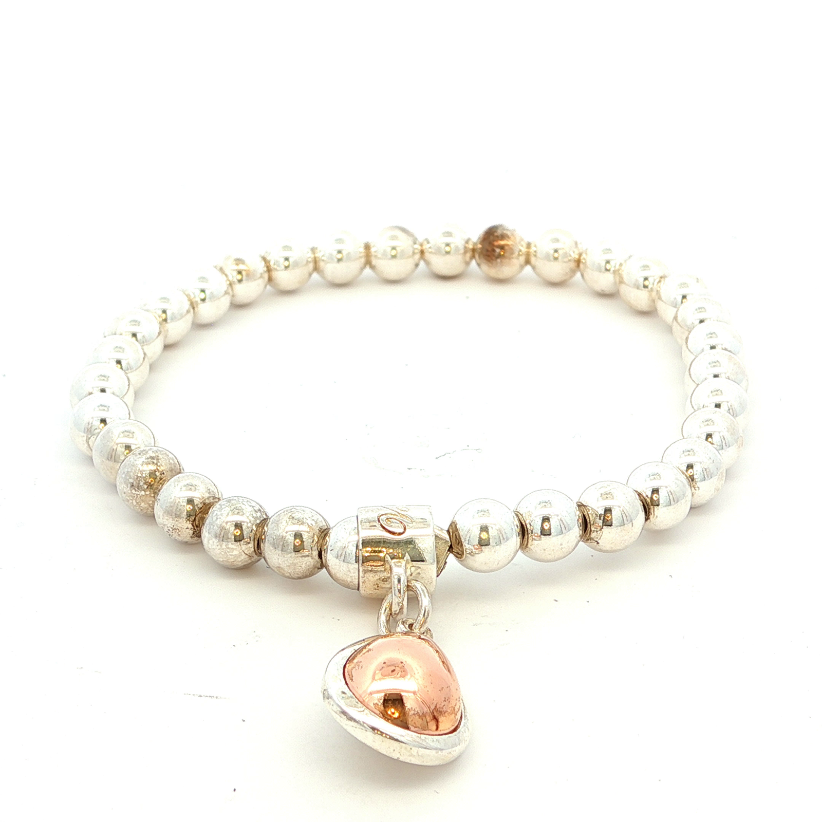 Von Treskow Stretchy Bracelet with Large Rose Gold-Filled Pendant