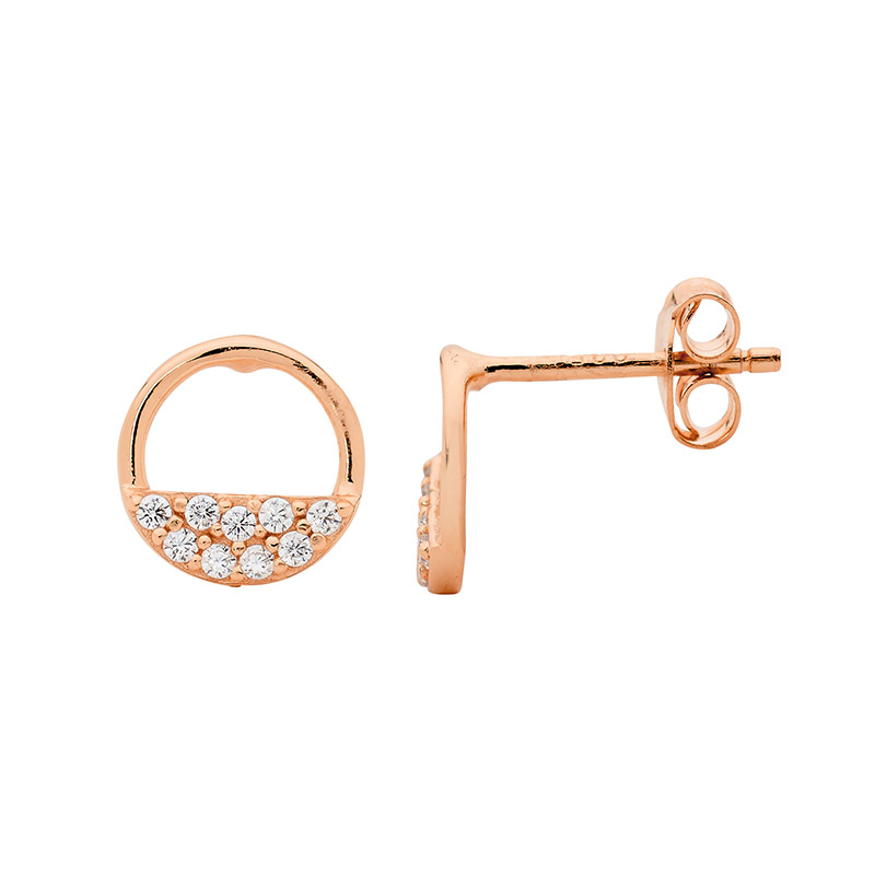 Ellani Cubic Zirconia Circle Earrings