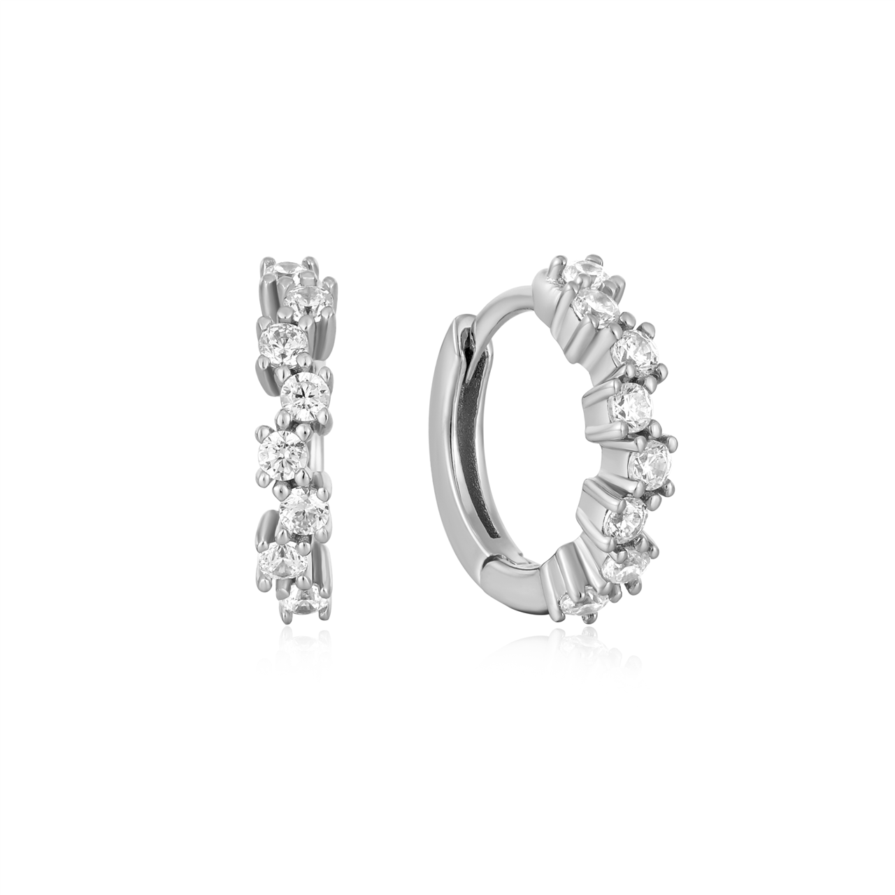 Ania Haie Silver Sparkle Cluster Huggie Hoop Earrings