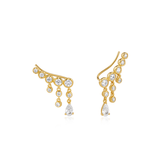 Ania Haie Star Molten Cascade Bar Climbers Earrings