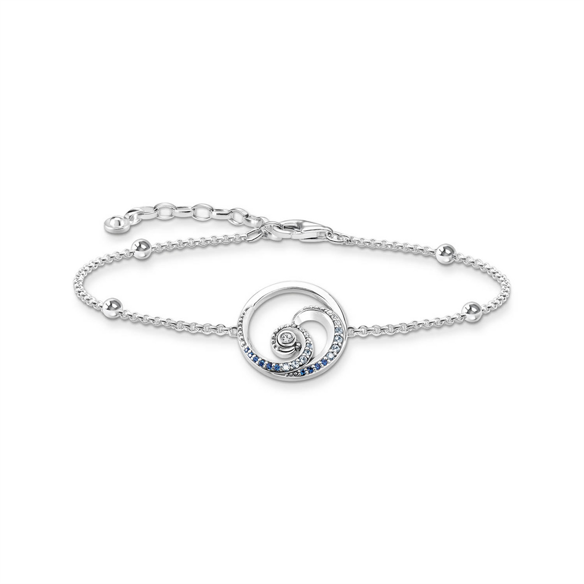 Thomas Sabo Cubic Zirconia Ocean Wave Bracelet 16-19cm