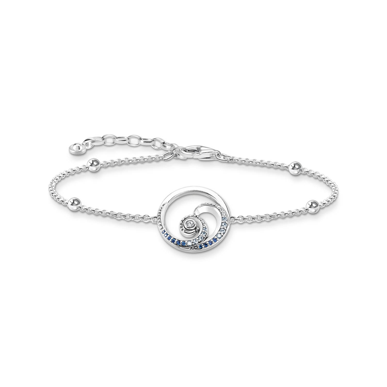 Thomas Sabo Cubic Zirconia Ocean Wave Bracelet 16-19cm