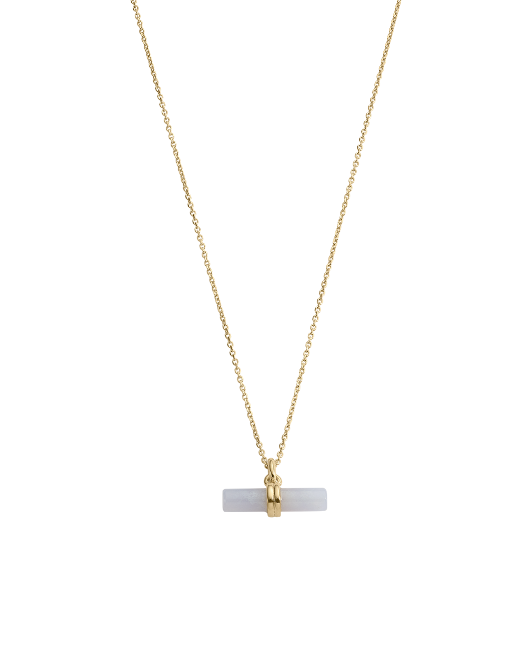 BLUE LACE AGATE T-BAR NECKLACE