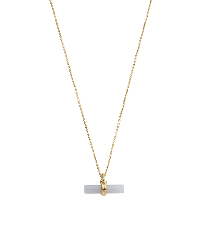 BLUE LACE AGATE T-BAR NECKLACE