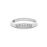 Diamond Princess Cut Channel Set Curved Eternity Ring in White Gold