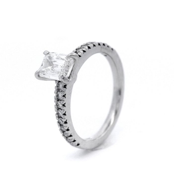Diamond Set in White Gold Engagement Ring