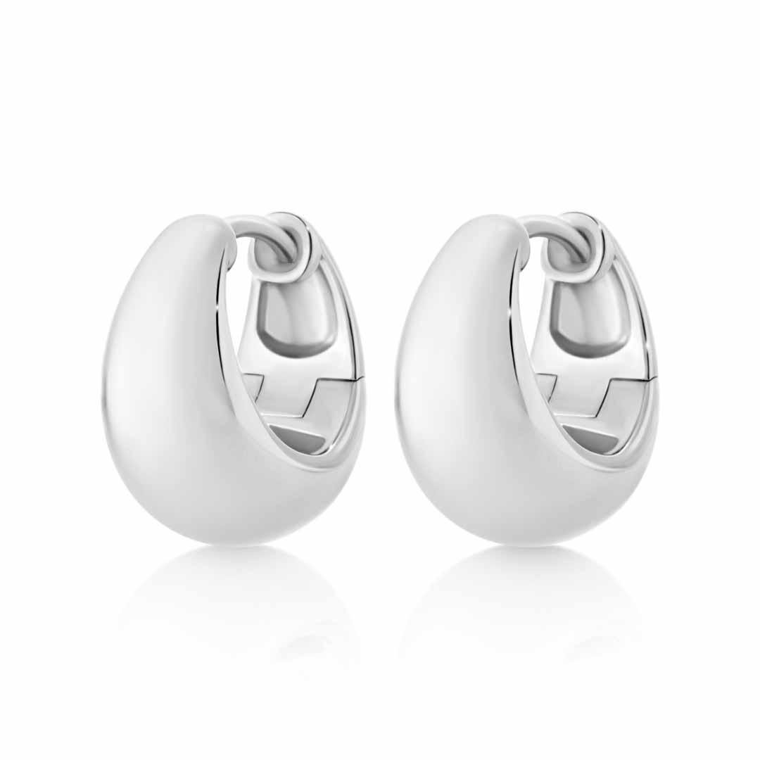 Sterling Silver Wide Huggies