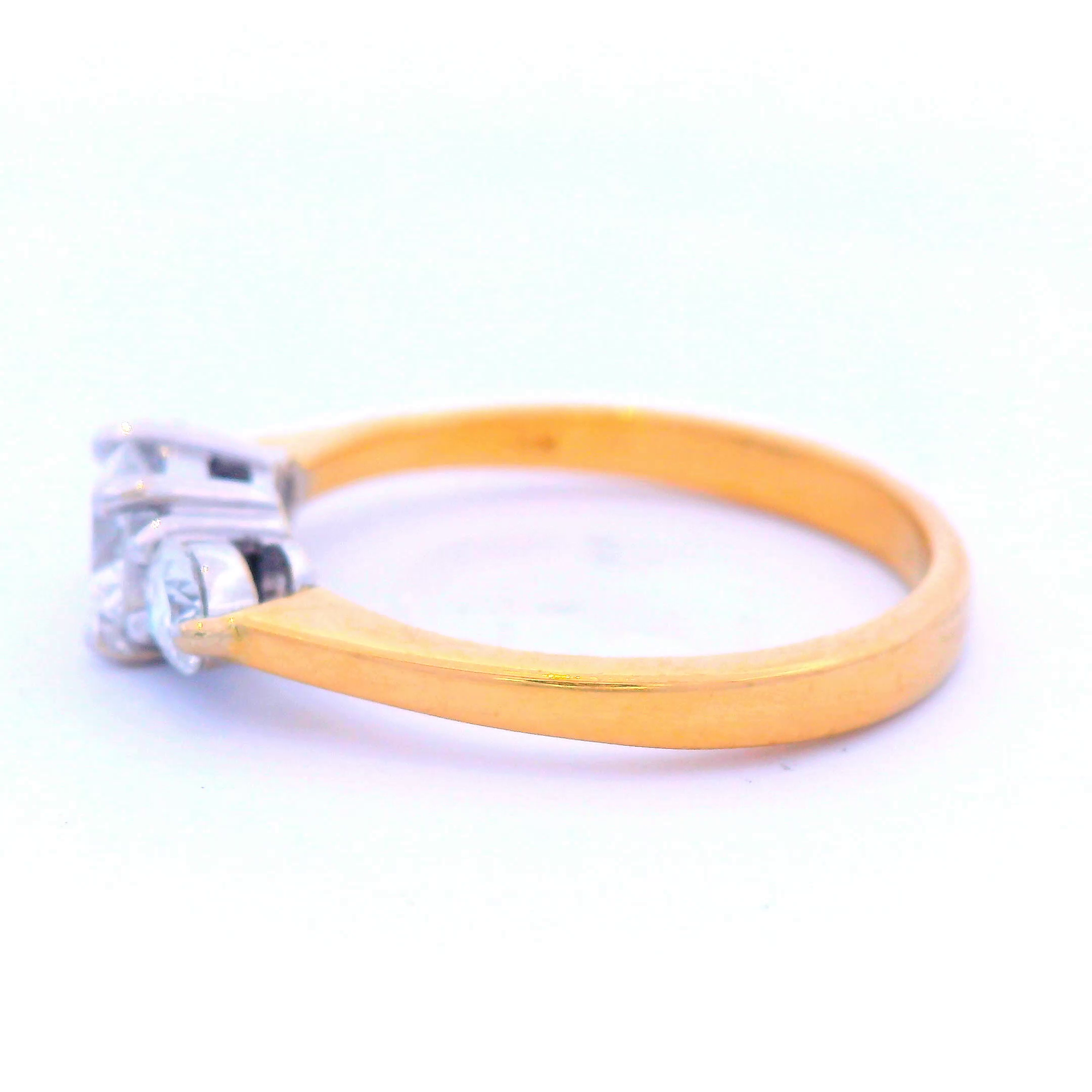 Trilogy Diamond Ring in Yellow Gold TDW 0.83 Carat