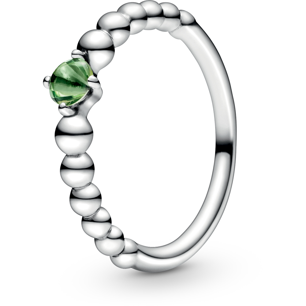 Sterling silver ring with treated spring green topaz