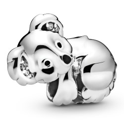 Sweet Koala Silver Charm w Black Enamel & CZ