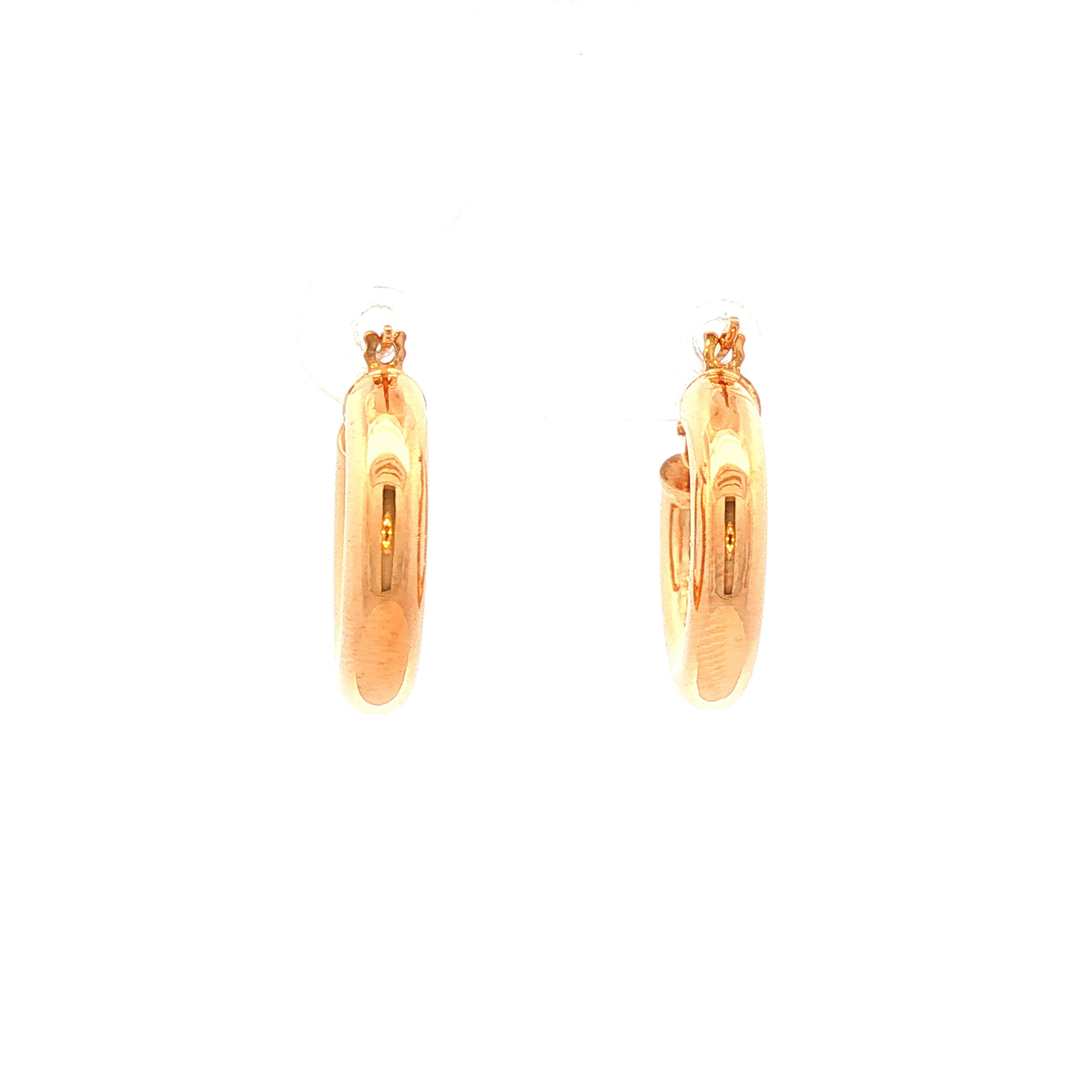 Round Plain Hoop Earring in Yellow Gold