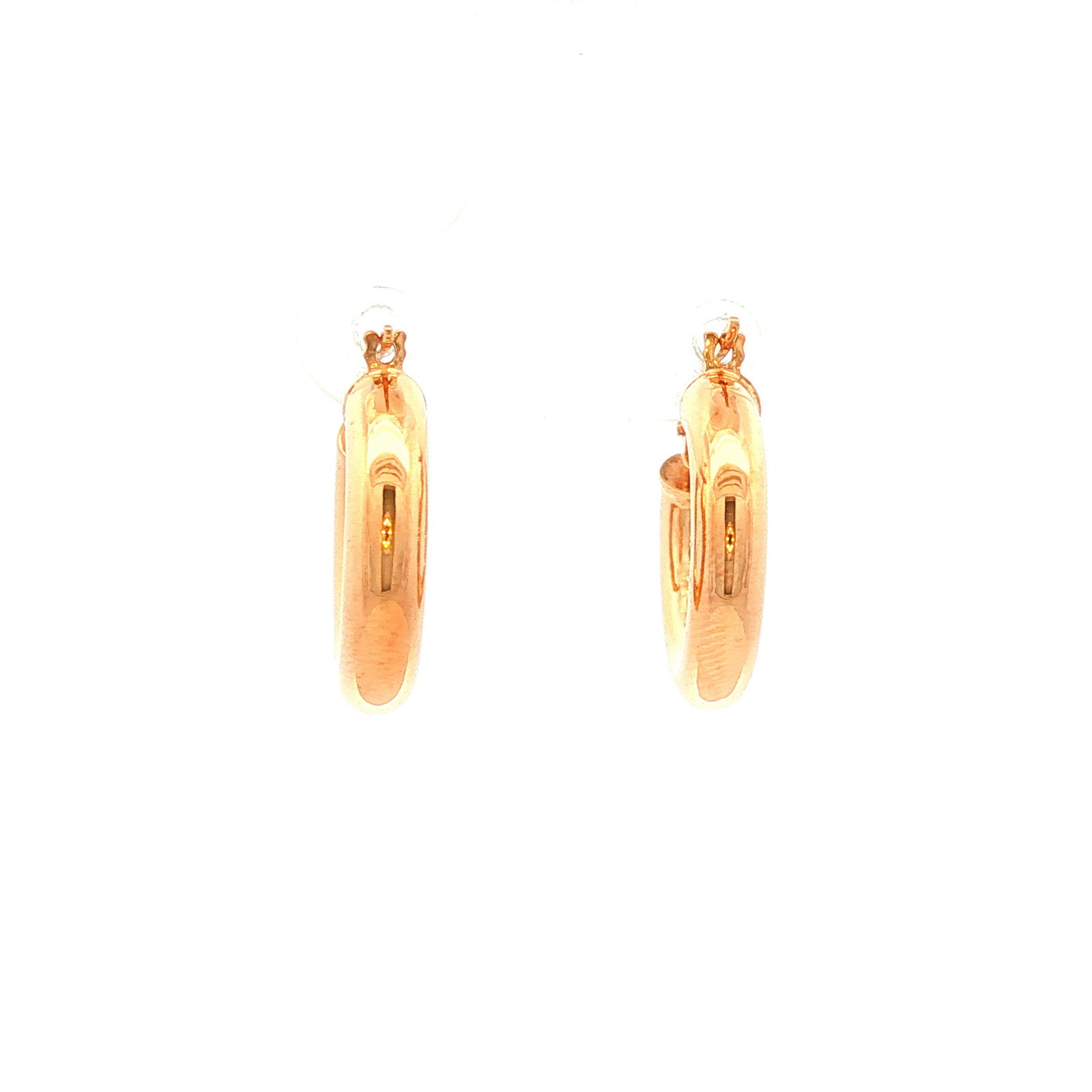 Round Plain Hoop Earring in Yellow Gold