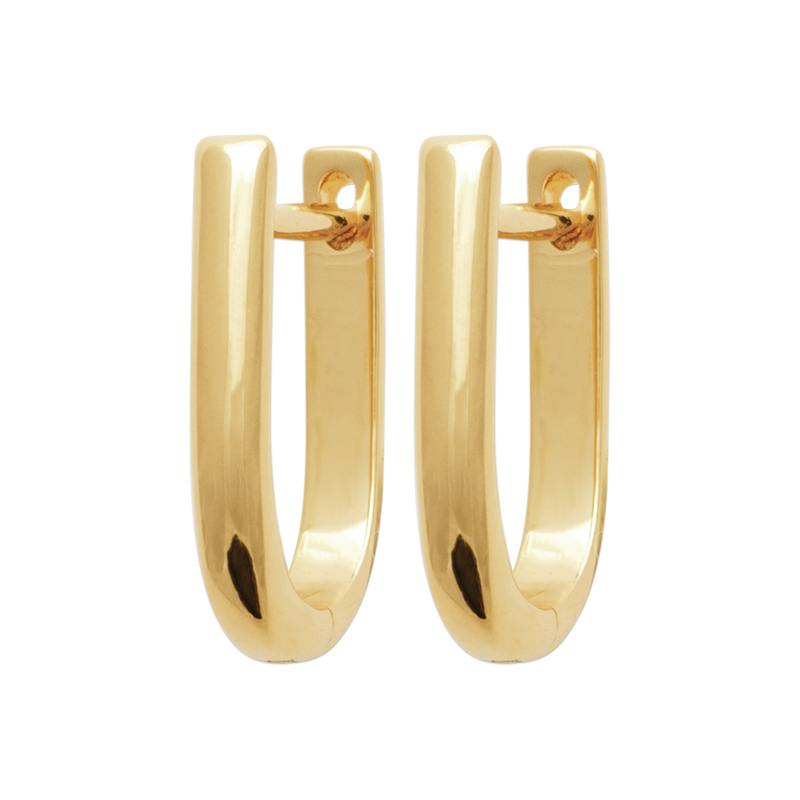 18CT YG Plated Alloy U-Shape Hoop Earrings