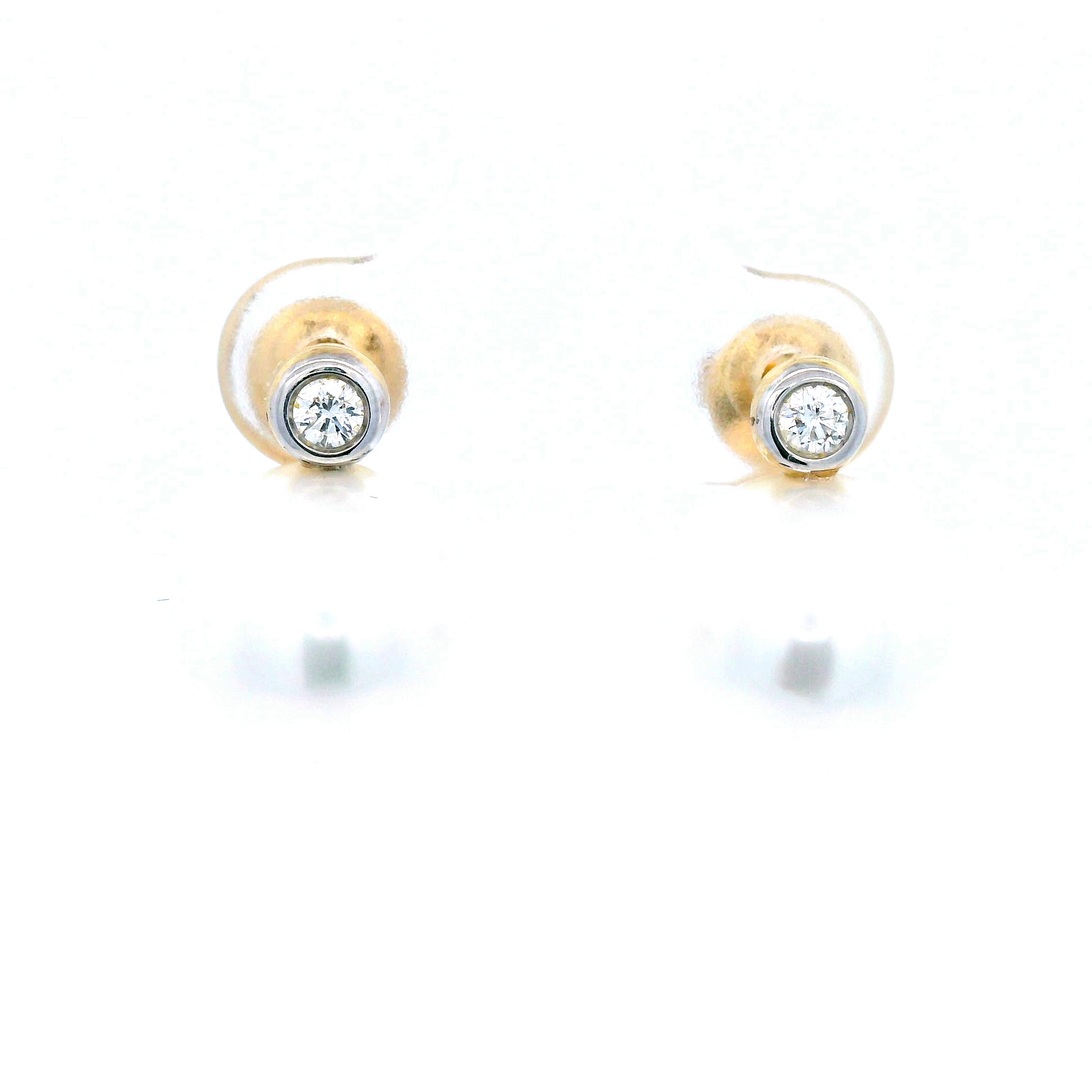 Astral Studs - 18ct YG Broome South Sea Pearl 10mm Diamond Stud 0.12ct