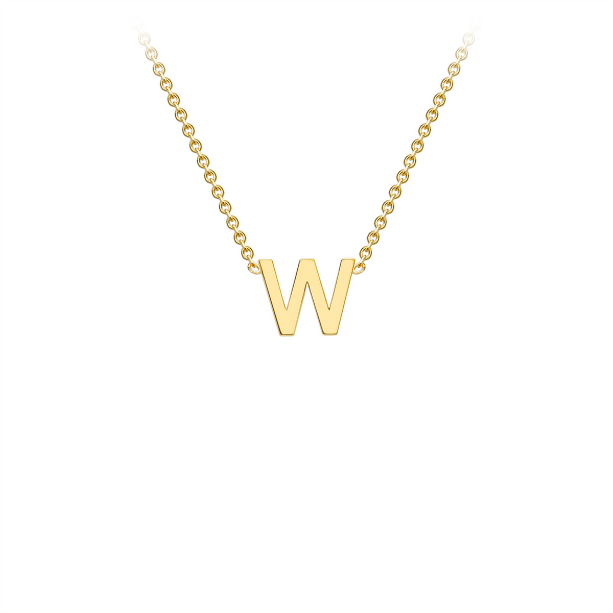 9ct Yellow Gold Petite Initial Necklace - D