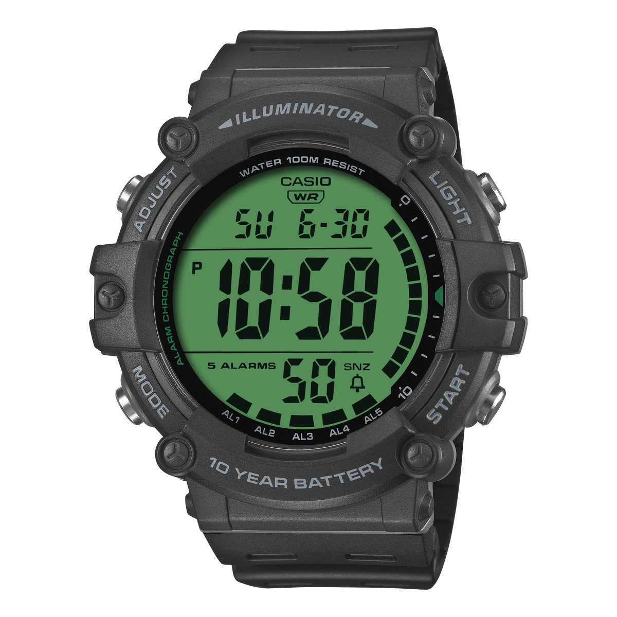 Casio Digital Green Dial Resin Band Watch AE1500WHC-1A