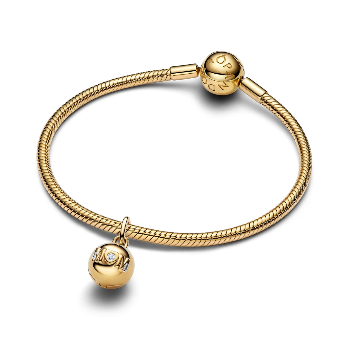 Pandora Openable Gold Mom Ball Clasp Charm
